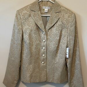 Worthington Sage/Brown Jacquard Blazer and Skirt Suit. Size 12. NWT
